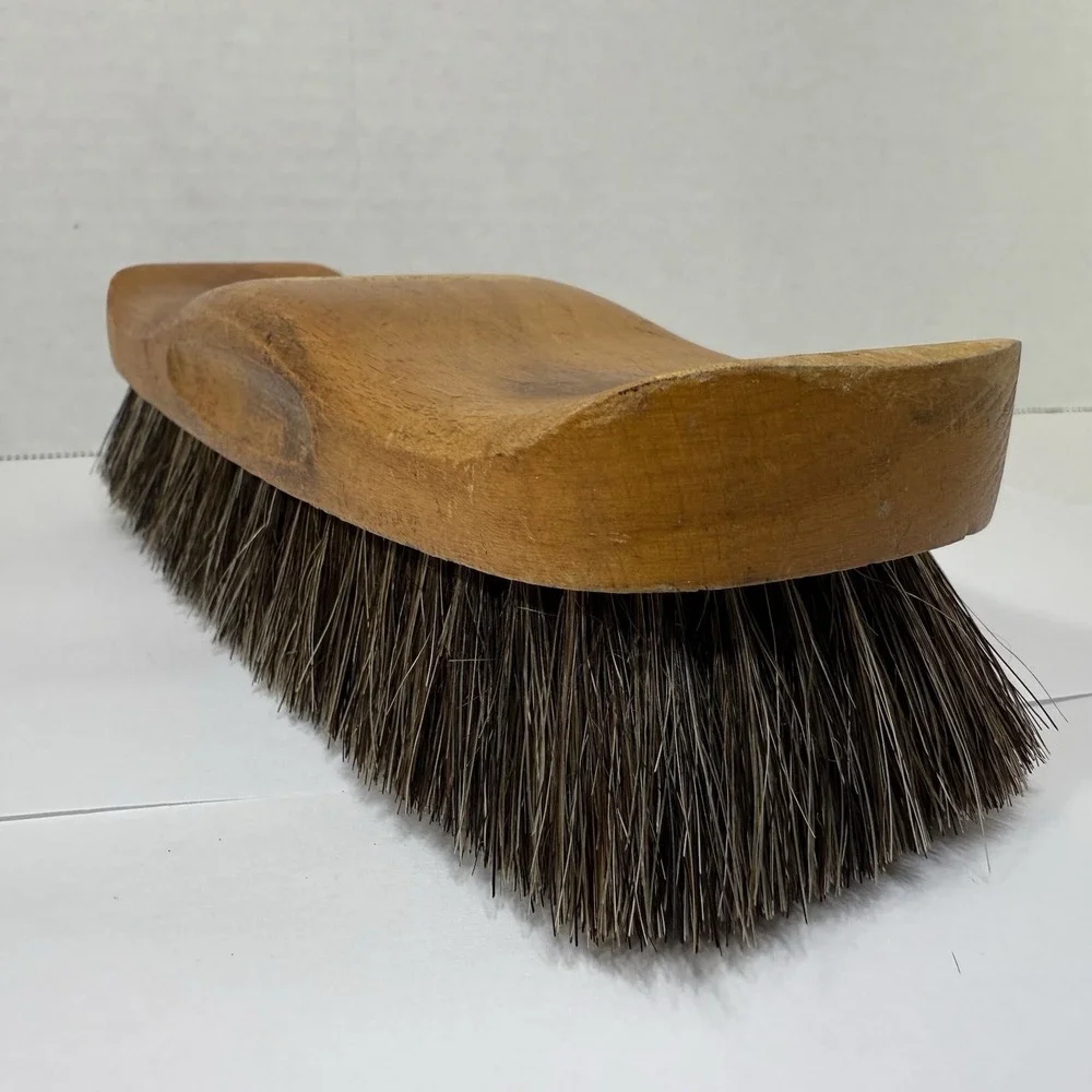 Vtg Natural Horse Hair Brush Primitive Rustic‎ Country Decor Clean